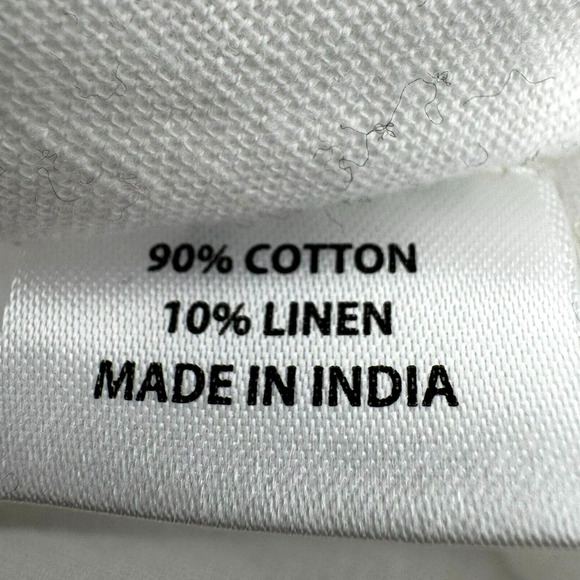 TUCKERNUCK Women's XXL Blanc White Piper Lace Top Tunic Cotton Linen Bell Sleeve - Picture 8 of 11